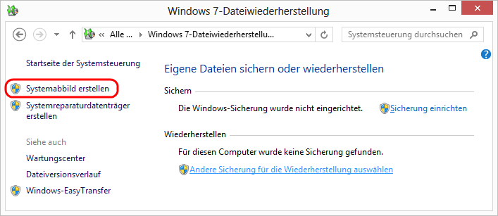 Windows 8 Datei Wiederherstellung